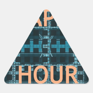 Happy Hour Text Blue Vector Art Print Dreieckiger Aufkleber