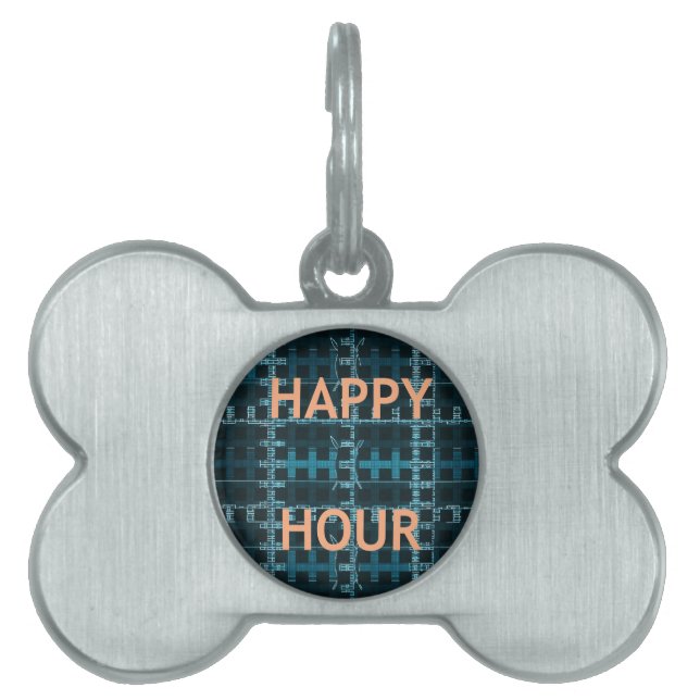 Happy Hour Text Blue Vector Art Print Tiermarke (Vorderseite)