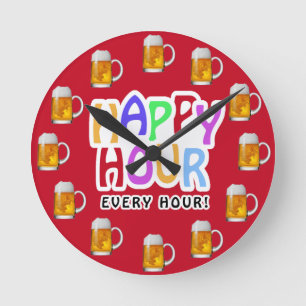 Happy Hour Wall Clock Runde Wanduhr