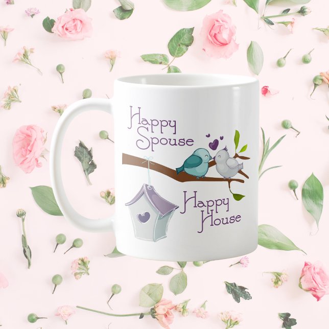 Happy House Happy House Cartoon Love Birds Kaffeetasse (Von Creator hochgeladen)
