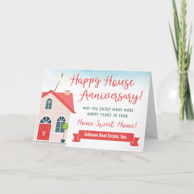 Happy House Jubiläum von Realtor Danke Auto (Vorderseite)