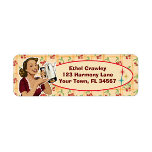 Happy Housefrau Rücksendeadressen-Aufklebers - Che