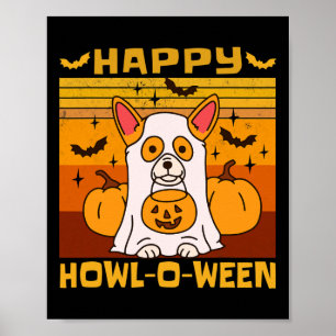 Happy Howl-o-ween Corgi Halloween Kostüm Poster