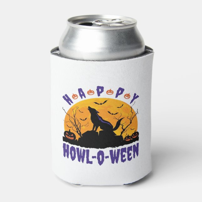 Happy Howl O Ween Howling Halloween Dog Essential  Dosenkühler (Kanne Vorderseite)