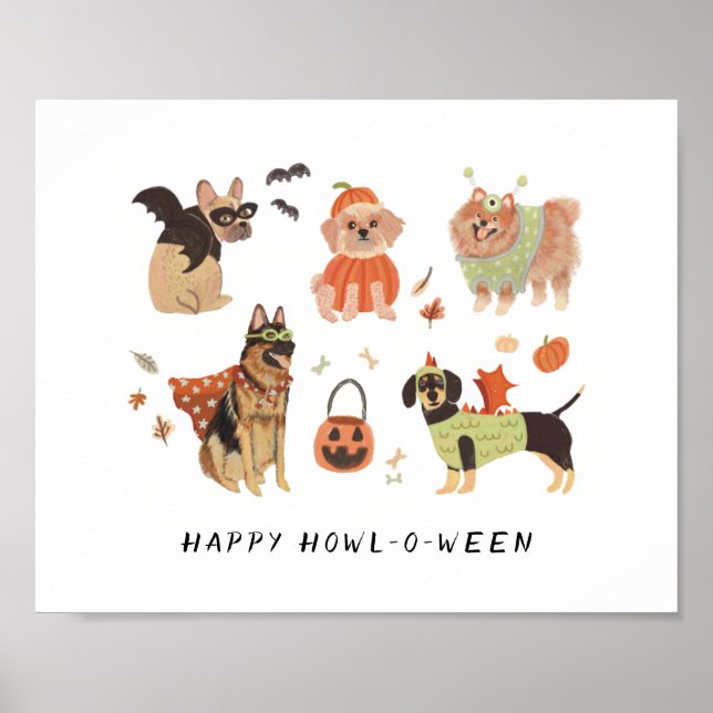 Happy Howl-o-ween Painted Hunde Poster (Vorne)