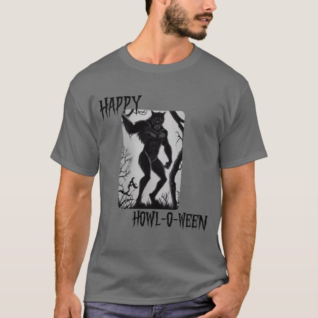 Happy Howl-o-ween Werewolf T-Shirt (Vorderseite)