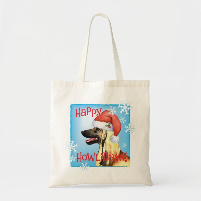 Happy Howliday Afghan Hound Tragetasche (Vorne)