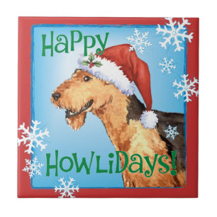 Happy Howliday Airedale Fliese