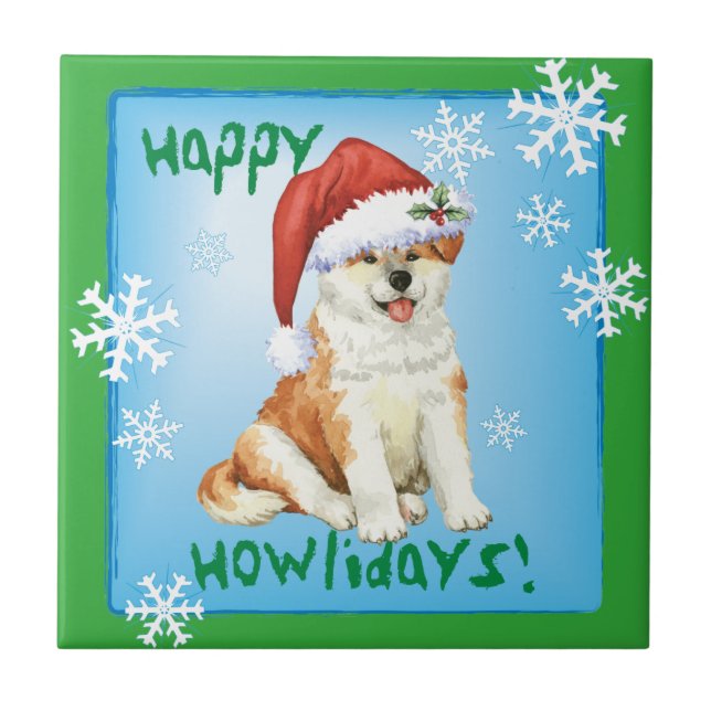 Happy Howliday Akita Fliese (Vorderseite)