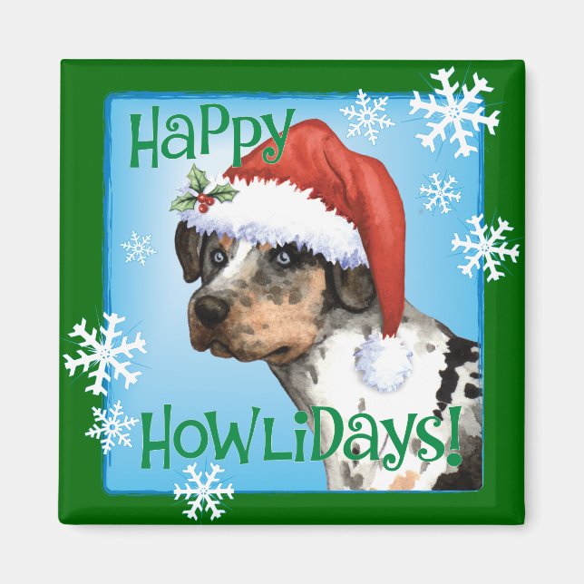 Happy Howliday Catahoula Magnet (Vorne)