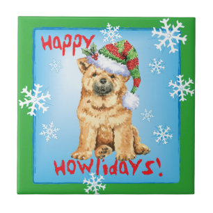 Happy Howliday Chow Chow Fliese
