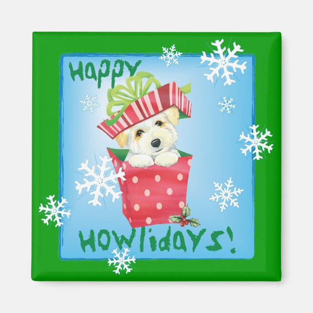 Happy Howliday Coton Magnet (Vorne)
