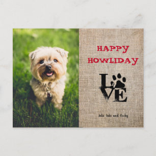 Happy Howliday Hund Lover Holiday Foto Card Feiertagspostkarte