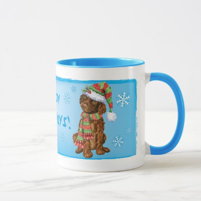 Happy Howliday Irish Water Spaniel Tasse (Rechts)