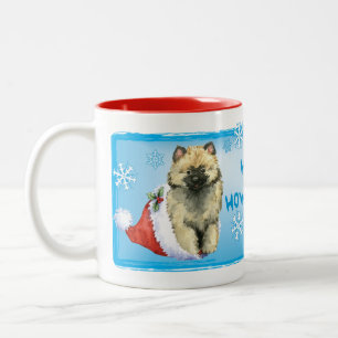 Happy Howliday Keeshond Zweifarbige Tasse