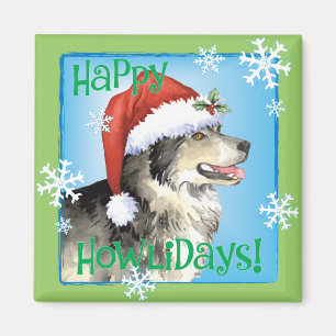 Happy Howliday Malemute Magnet