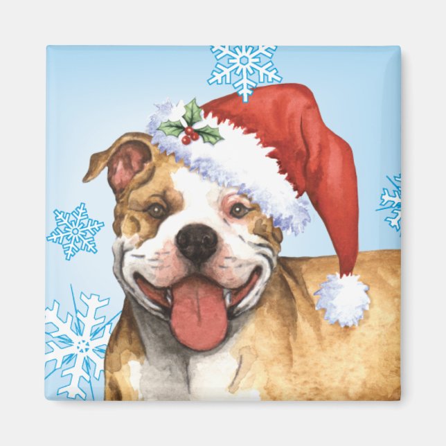 Happy Howliday Pit Bull Terrier Magnet (Vorne)