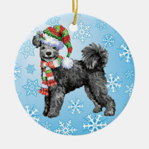 Happy Howliday Pumi Keramik Ornament