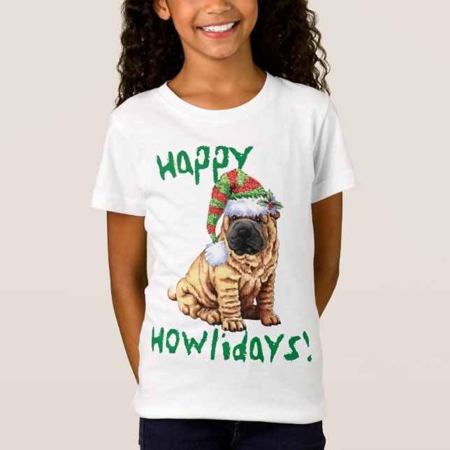 Happy Howliday Shar-Pei T-Shirt (Vorderseite)