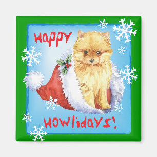 Happy Howliday Spitz Magnet
