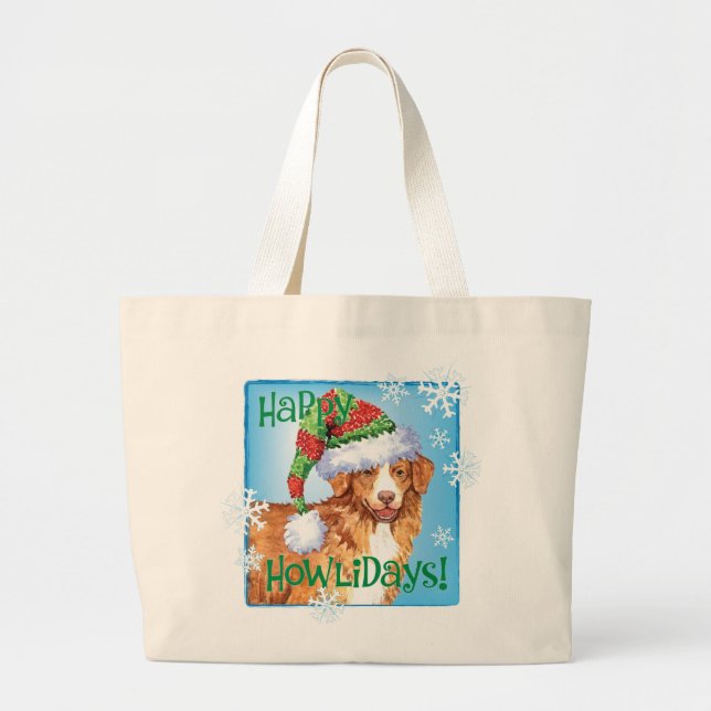 Happy Howliday Toller Jumbo Stoffbeutel (Vorne)