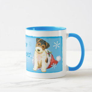 Happy Howliday Wire Fox Terrier Tasse
