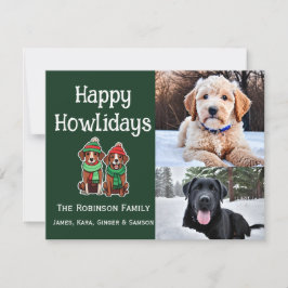 Happy Howliday Zwei Foto Ferienkarte Feiertagskarte