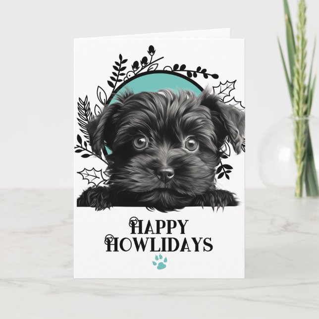 Happy Howlidays Affenpinscher Hund Weihnachten (Vorderseite)