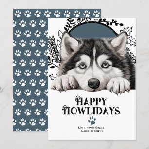 Happy Howlidays Alaskan Malamute Dog Weihnachten