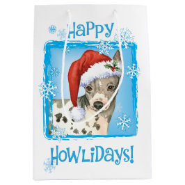 Happy Howlidays American Hairless Terrier Mittlere Geschenktüte