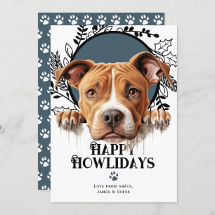 Happy Howlidays American Pit Bull Terrier Feiertagskarte