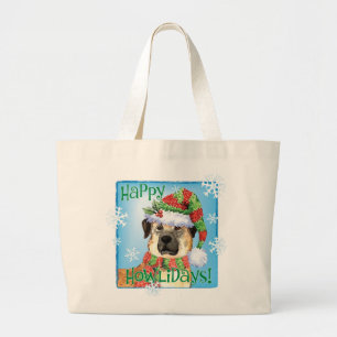 Happy Howlidays Anatolian Shepherd Large Tote Bag Jumbo Stoffbeutel