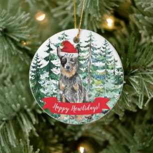 Happy Howlidays Australian Cattle Dog Weihnachten Keramik Ornament