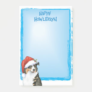 Happy Howlidays Australian Shepherd Post-it Klebezettel