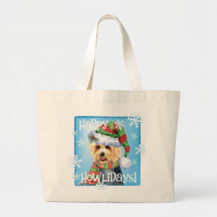 Happy Howlidays Australian Terrier Large Tote Bag Jumbo Stoffbeutel