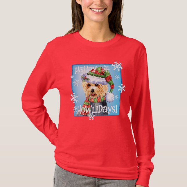 Happy Howlidays Australian Terrier T - Shirt (Vorderseite)