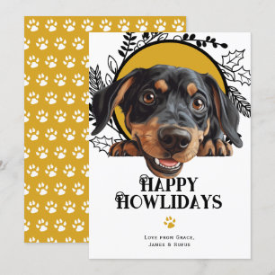 Happy Howlidays Austrian Black and Tan Christmas Feiertagskarte