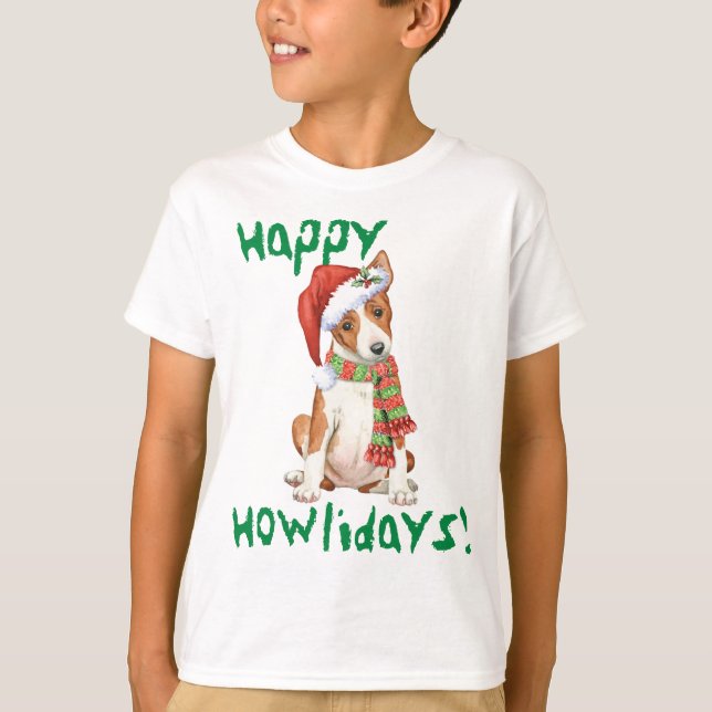 Happy Howlidays Basenji T - Shirt (Vorderseite)