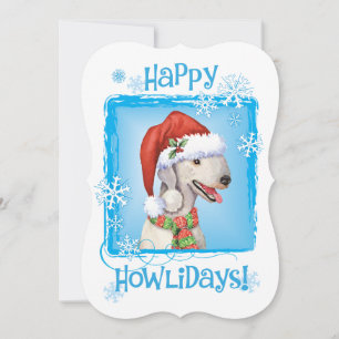 Happy Howlidays Bedlington Terrier Holiday Card Feiertagskarte