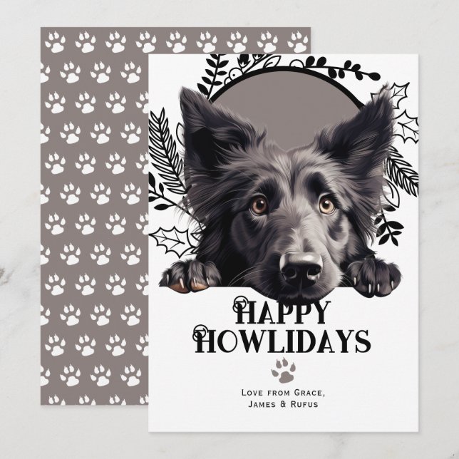 Happy Howlidays Belgisches Schafhund Weihnachten (Vorne/Hinten)