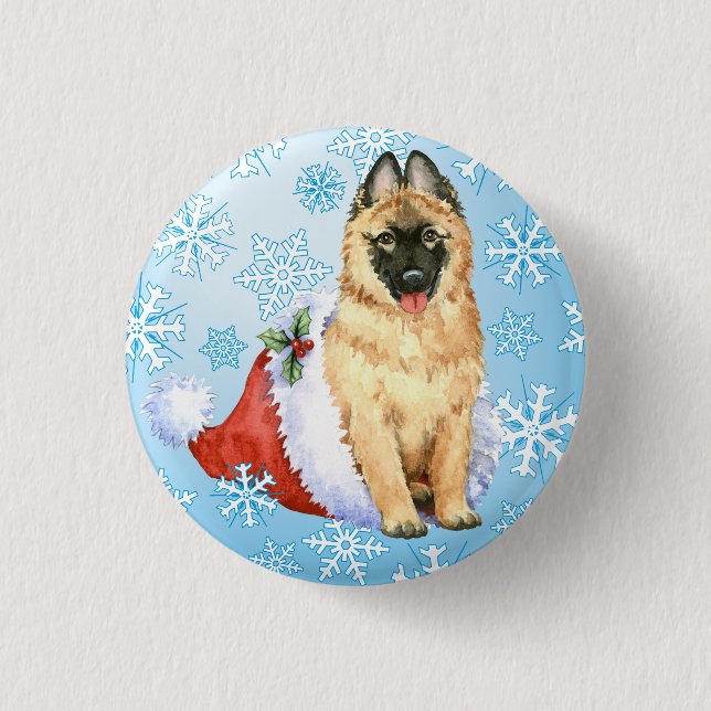 Happy Howlidays Belgium Tervuren Button (Vorderseite)