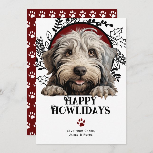 Happy Howlidays Bergamasco Dog Weihnachten (Vorne/Hinten)