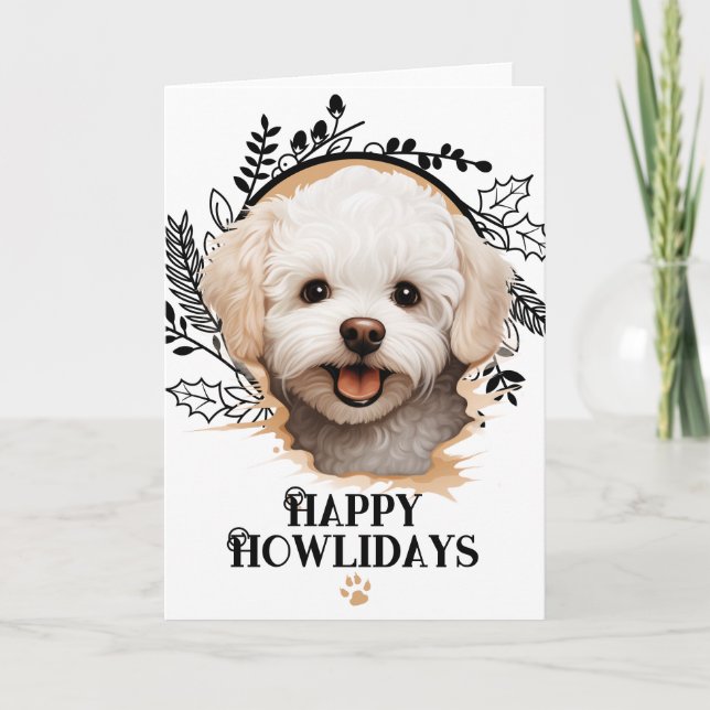 Happy Howlidays Bichon Frise Dog Weihnachten (Vorderseite)