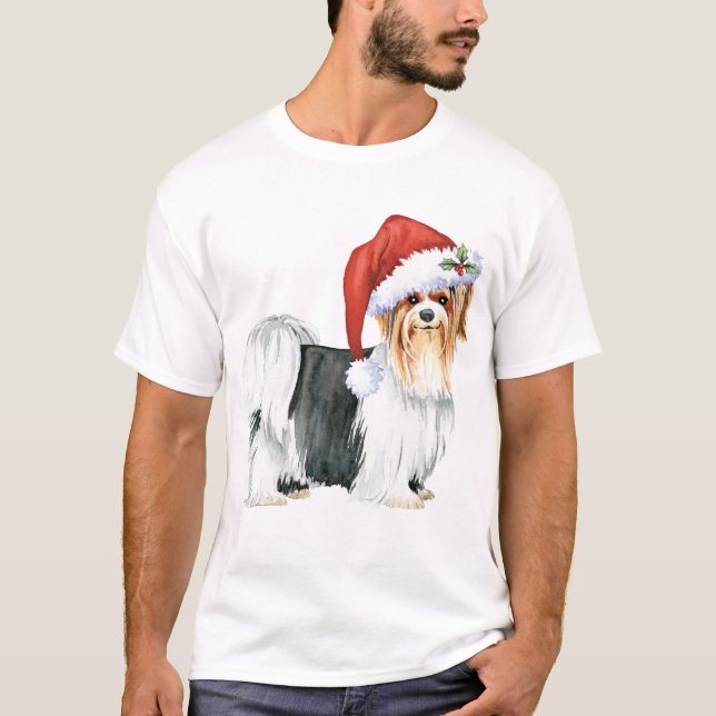 Happy Howlidays Biewer Terrier T - Shirt (Vorderseite)