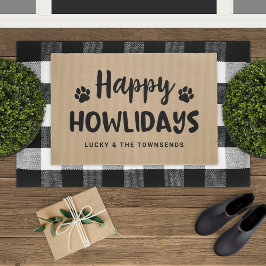 Happy Howlidays Black and Tan Custom Dog Dog Dog D Fußmatte