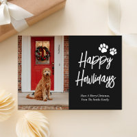 Happy Howlidays Black Calligraphy Pet Foto
