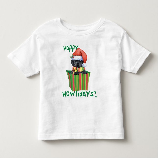 Happy Howlidays Black Lab T - Shirt (Vorderseite)