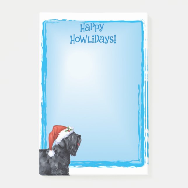 Happy Howlidays Black Russian Terrier Post-it Klebezettel (Vorderseite)