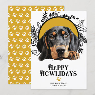 Happy Howlidays Black Tan Coonhound Hund Weihnacht Feiertagskarte