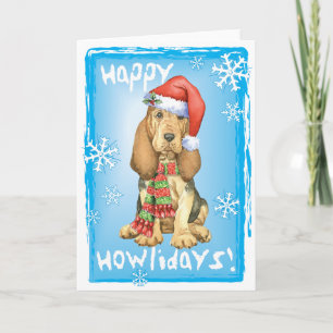 Happy Howlidays Bloodhound Feiertagskarte
